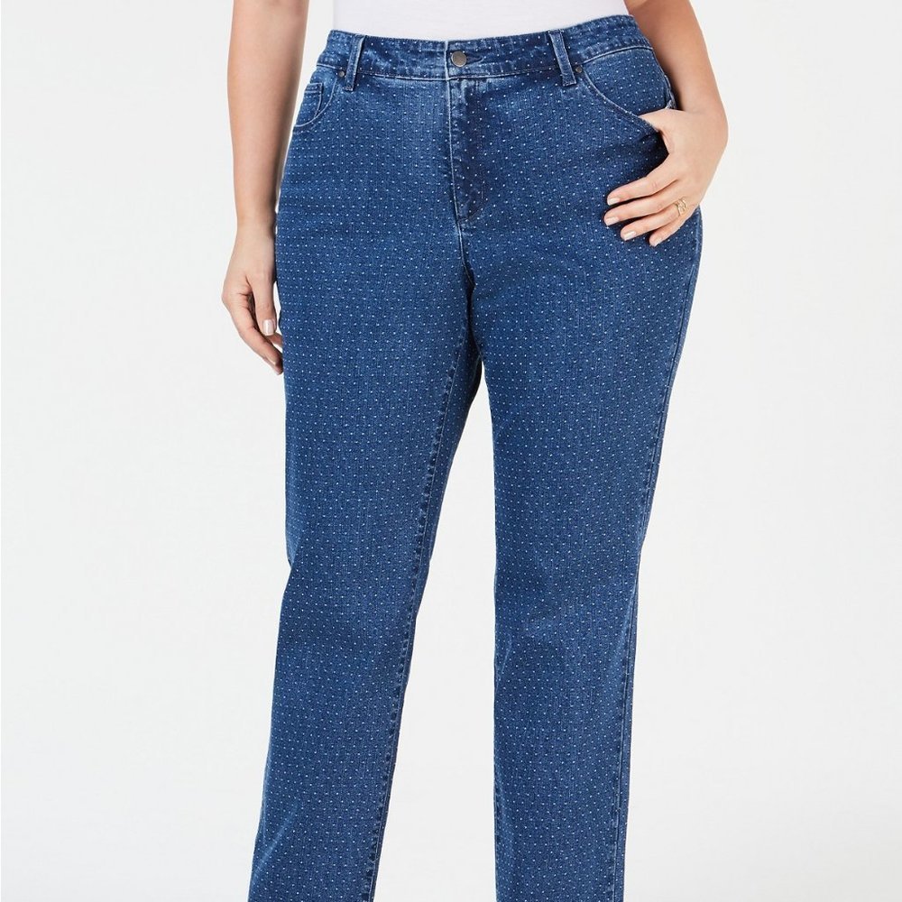 𝅺charter Club Plus Size Dot Print Jeans